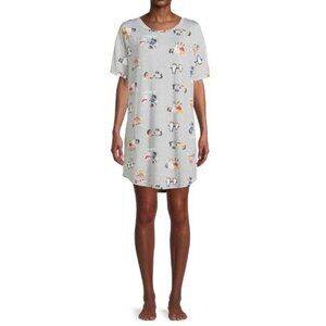 Secret Treasures Night Shirt Playful Winter Animals Bear Penguins Skiing Foxes